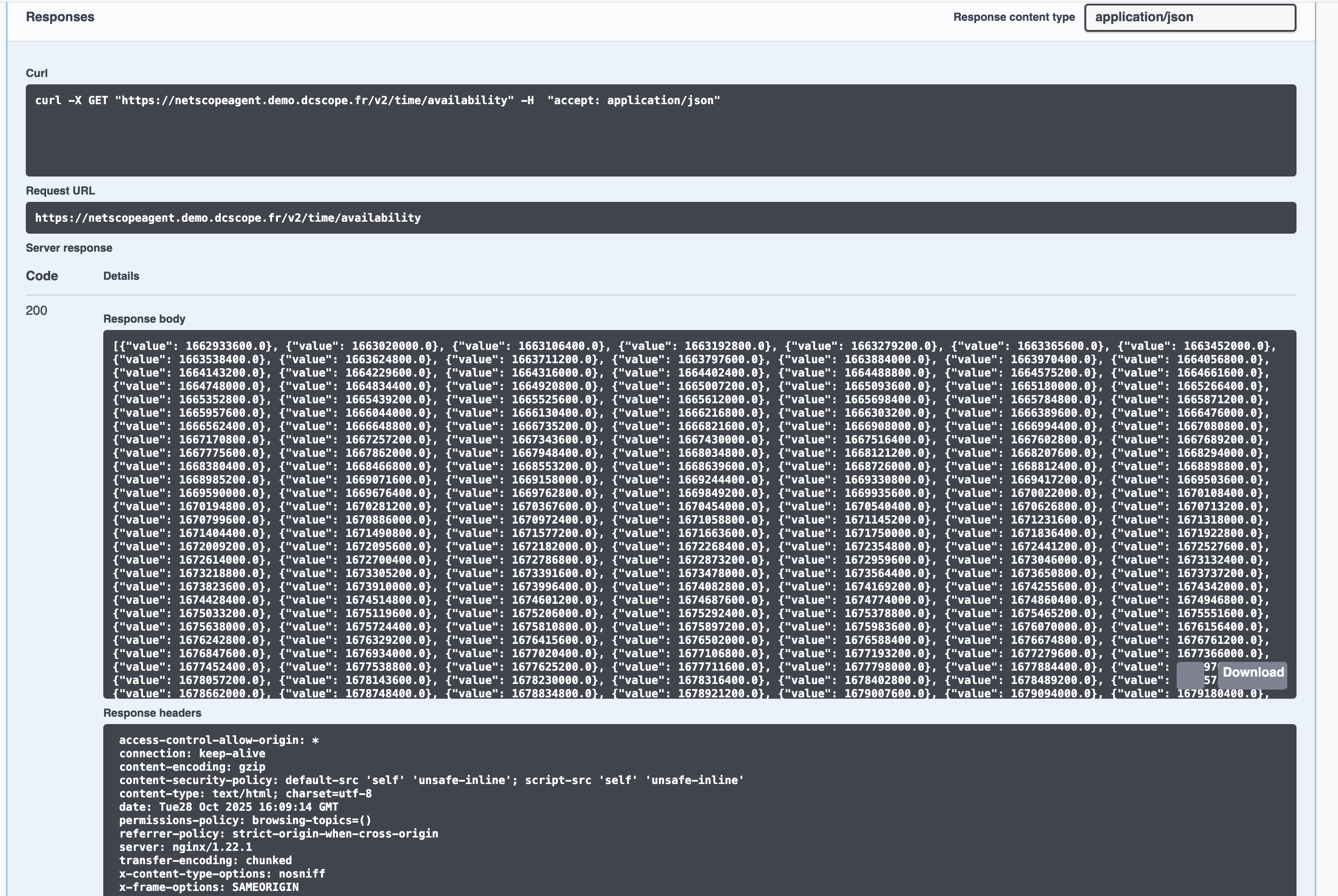 Public API menu item