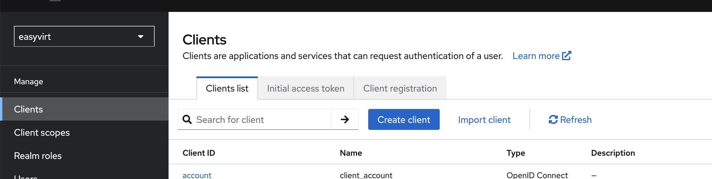 Public API menu item