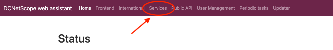 Go the the services section