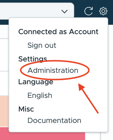 Go to the administration app