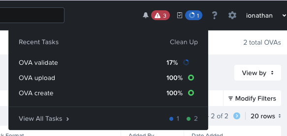Tasks of the upload
