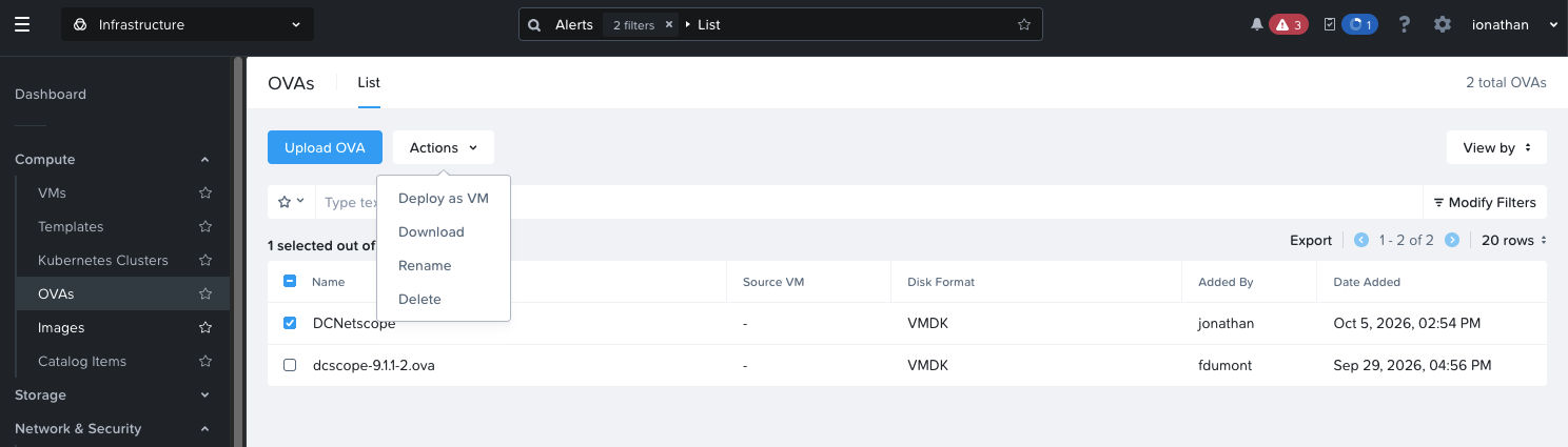 Deploy the OVA as a virtual machine