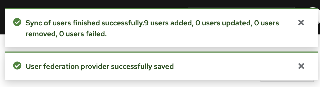 If everything is OK, you should get confirmation messages