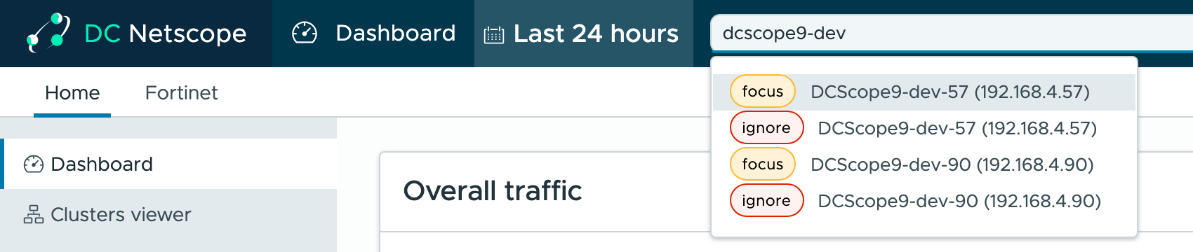 Suggestions of the filter field